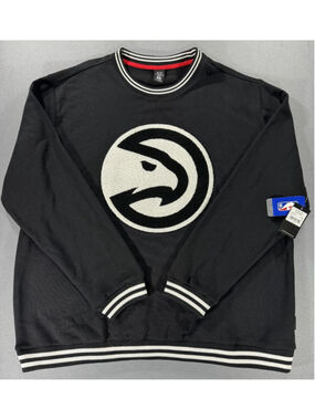 NWT Stadium Essentials Atlanta Hawks NBA Club Level Crewneck Sweatshirt Black3XL